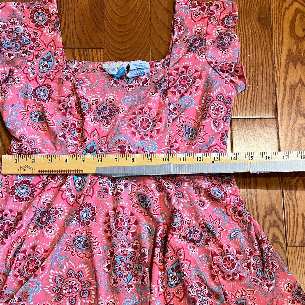 Announcements Maternity Womens Floral paisley Square-Neck Top in Coral Pink - Picture 10 of 11
